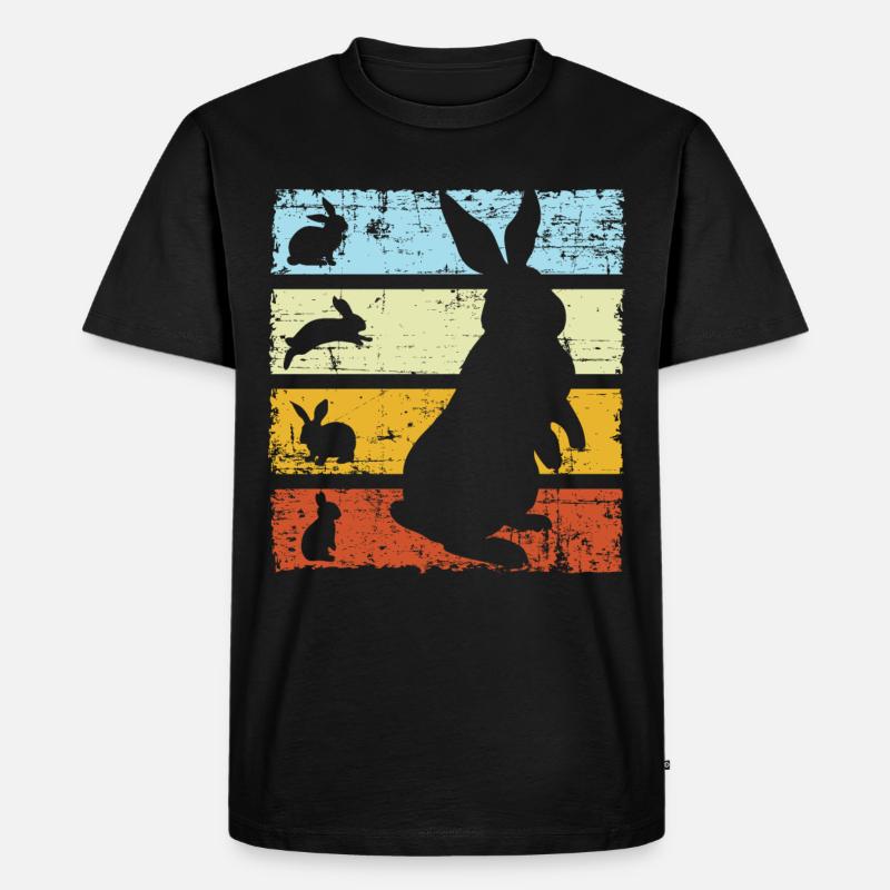 Rabbit Retro - Männer Premium Bio T-Shirt - Schwarz
