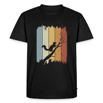 Retro Vintage Squirrel Silhouette - Men's Premium Organic T-Shirt - black - Front - Nico (187cm)