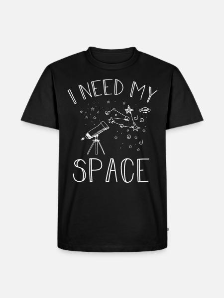 I Need My Space Cosmology Astronomy Telescope - Herre Premium økologisk T-shirt - sort