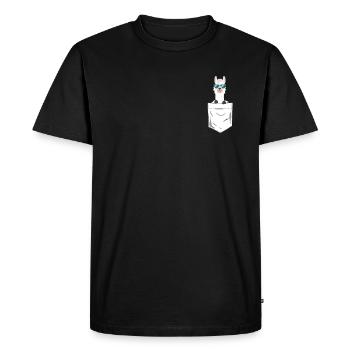 Alpagas avec lunettes de soleil - Lama dans votre poche - T-shirt Premium bio Homme - noir - Devant - Nico (187cm)
