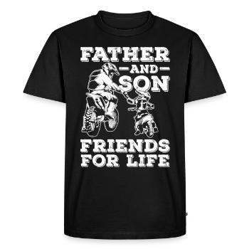 Motocross Père et Son Bike Moto Fils Papa - T-shirt Premium bio Homme - noir - Devant - Nico (187cm)