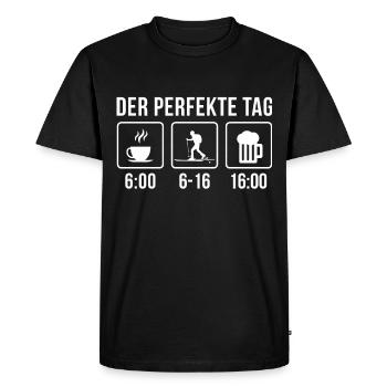 La journée parfaite Café Skitour Bière Forfait - T-shirt Premium bio Homme - noir - Devant - Nico (187cm)