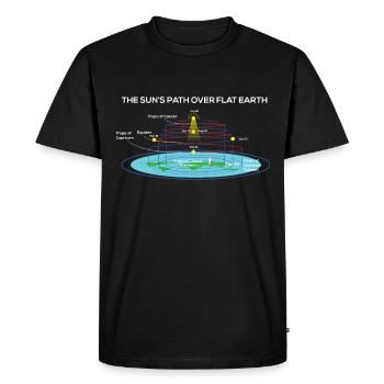 Flat Earth Society Sun’s Path Over Flat Earth - T-shirt Premium bio Homme - noir - Devant - Nico (187cm)