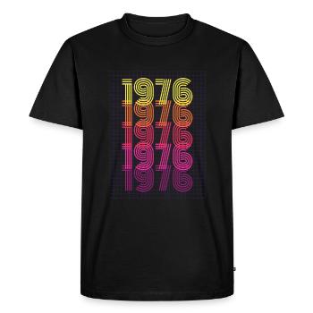 1976 Rétro cadeau d’anniversaire vintage - T-shirt Premium bio Homme - noir - Devant - Nico (187cm)