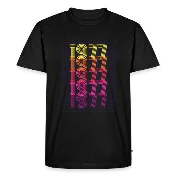 1977 Rétro cadeau d’anniversaire vintage - T-shirt Premium bio Homme - noir - Devant - Nico (187cm)