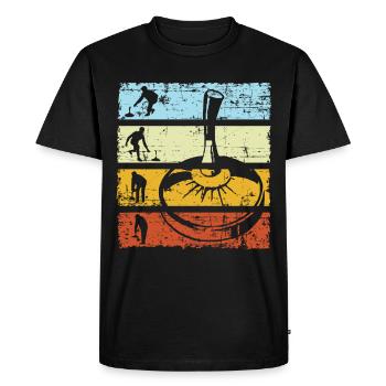Bâton Shooting Cane Sport Curling Rétro Vintage - T-shirt Premium bio Homme - noir - Devant - Nico (187cm)