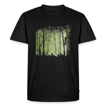 Squirrels in the forest - Men's Premium Organic T-Shirt - black - Front - Nico (187cm)