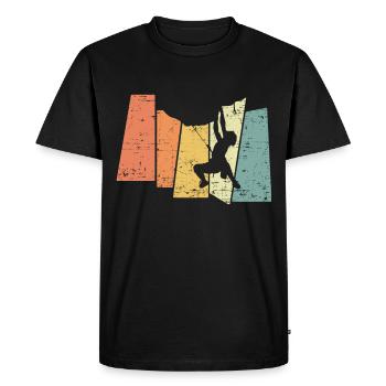 Retro Montagne escalade de roche amateurs - T-shirt Premium bio Homme - noir - Devant - Nico (187cm)
