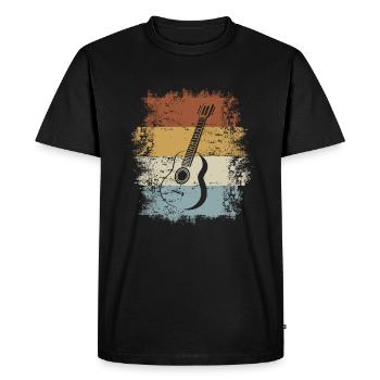 Gitarre Jahrgang Guitar Retro Vintage - Men's Premium Organic T-Shirt - black - Front - Nico (187cm)