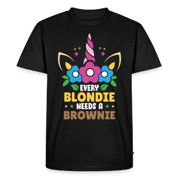 Every Blondie Needs a Brownie - T-shirt Premium bio Homme - noir - Devant - Nico (187cm)