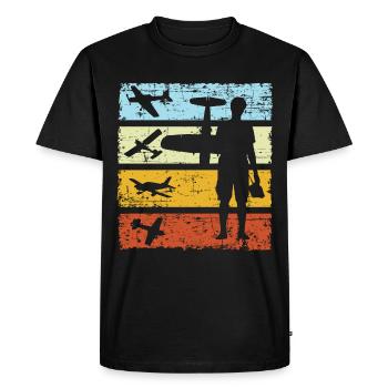 Model Airplane Aviation RC Flight retro vintage - Männer Premium Bio T-Shirt - Schwarz - Vorne - Nico (187cm)