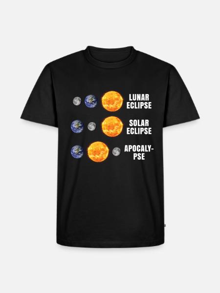 Astronomy Lunar Solar Eclipse Apocalypse - Männer Premium Bio T-Shirt - Schwarz