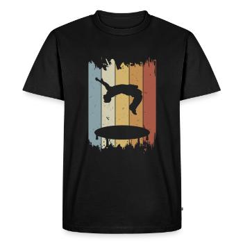 Retro Salto BackFlip Trampoline Freerunner Vintage - T-shirt Premium bio Homme - noir - Devant - Nico (187cm)