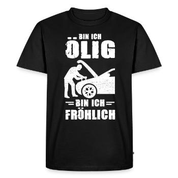 Am I Oily I Am Happy Car Mechanic - Men's Premium Organic T-Shirt - black - Front - Nico (187cm)