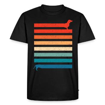 Drôle long teckel chien de toit chien vintage - T-shirt Premium bio Homme - noir - Devant - Nico (187cm)