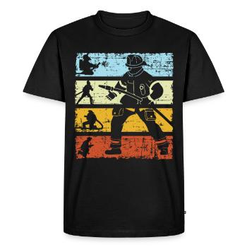 Firefighter Firefighter Firefighter Retro - Men's Premium Organic T-Shirt - black - Front - Nico (187cm)
