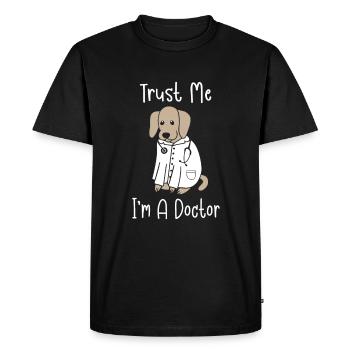 Trust Me I’m A Dogtor - Docteur chien médecin - T-shirt Premium bio Homme - noir - Devant - Nico (187cm)