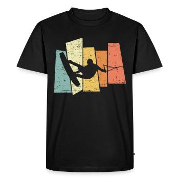 Rétro Wakeboard wakeboard wakeboard rétro wakeboard wakeboard - T-shirt Premium bio Homme - noir - Devant - Nico (187cm)