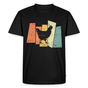 Rétro Chicken I Chicken Farmer - T-shirt Premium bio Homme - noir - Devant - Nico (187cm)