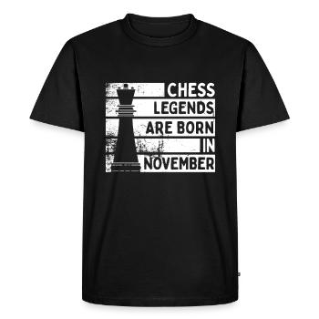 Chess Legends Are Born In November - Men's Premium Organic T-Shirt - black - Front - Nico (187cm)