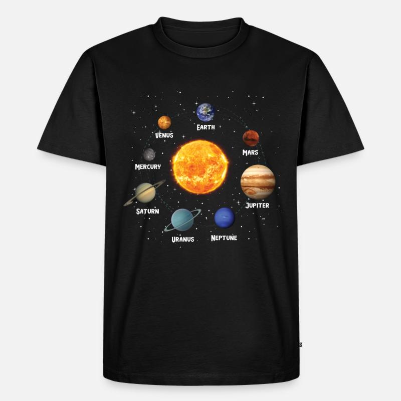 Sonnensystem Planeten Solar System Planets - Männer Premium Bio T-Shirt - Schwarz