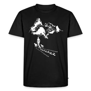 Mountains Dog Hiking Walking For Dog Owner - Men's Premium Organic T-Shirt - black - Front - Nico (187cm)