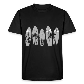 Surfboard surfeur rétro surfeur rétro surfeur - T-shirt Premium bio Homme - noir - Devant - Nico (187cm)