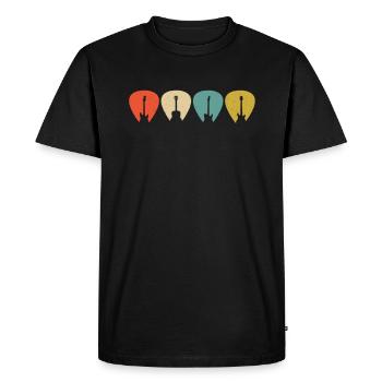 Guitares Plektrum pour guitaristes Guitariste rétro - T-shirt Premium bio Homme - noir - Devant - Nico (187cm)