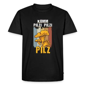 Viens Pilzi Pilzi Champignon Retro Cueillir champignons Champignons forêt - T-shirt Premium bio Homme - noir - Devant - Nico (187cm)