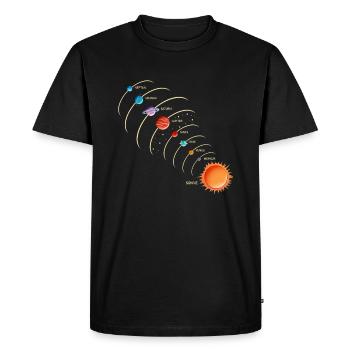 Sonnensystem Planeten Sonne Physik Astronaut - Männer Premium Bio T-Shirt - Schwarz - Vorne - Nico (187cm)