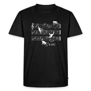Singes Clé de musique Notes de musique Singe Musique Note - T-shirt Premium bio Homme - noir - Devant - Nico (187cm)