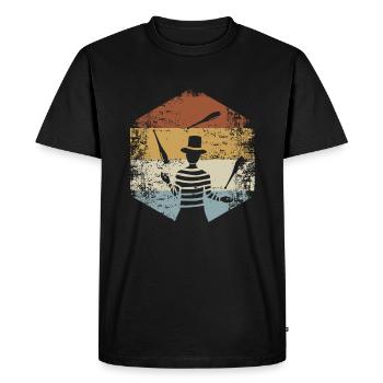 Jonglerie jongleur vintage rétro manège cirque - T-shirt Premium bio Homme - noir - Devant - Nico (187cm)