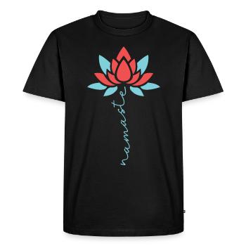 Lotus Yoga Namaste Yoga Méditation - T-shirt Premium bio Homme - noir - Devant - Nico (187cm)