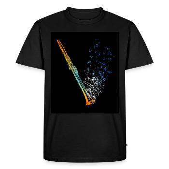 Clarinette Vintage Notes musicales Musique Clarinettiste - T-shirt Premium bio Homme - noir - Devant - Nico (187cm)