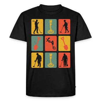 Metal Detector Detectorist Metal Detecting Lover - T-shirt Premium bio Homme - noir - Devant - Nico (187cm)