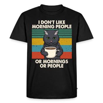 I Hate Morning People Mornings And People Chat - T-shirt Premium bio Homme - noir - Devant - Nico (187cm)