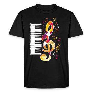 Piano Pianist Keyboard Instrument Music Composer - T-shirt Premium bio Homme - noir - Devant - Nico (187cm)