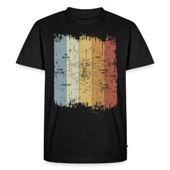 Astrophysicist Retro Time Curvature Physics Wormhole - Men's Premium Organic T-Shirt - black - Front - Nico (187cm)