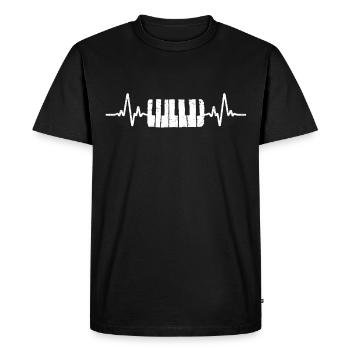 Piano Battement de coeur Instrument de musique Piano - T-shirt Premium bio Homme - noir - Devant - Nico (187cm)