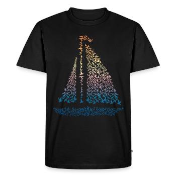 Voilier goélands voile rétro marins cadeau - T-shirt Premium bio Homme - noir - Devant - Nico (187cm)