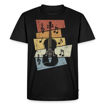 Violoncelle Rétro violoncelle Musical Instrument Musician - T-shirt Premium bio Homme - noir - Devant - Nico (187cm)