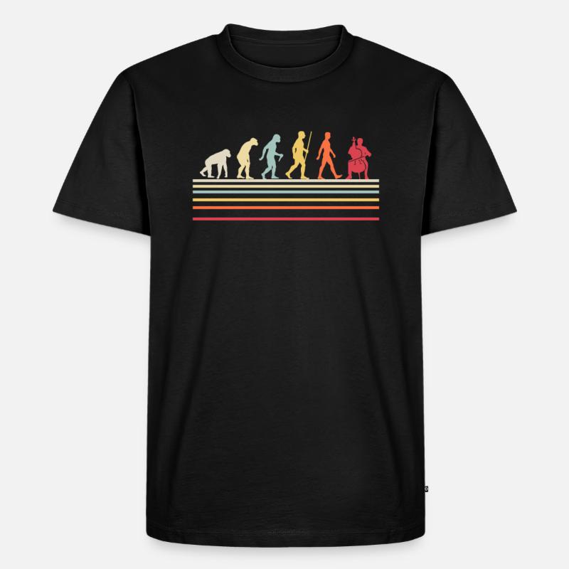 Rétro Evolution violoncelle - T-shirt Premium bio Homme - noir