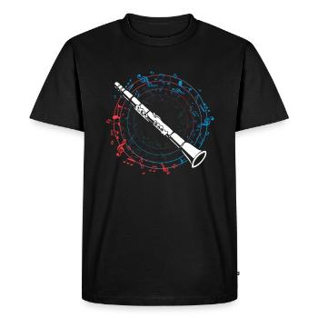 Clarinette Musique Clarinettiste Musicien - T-shirt Premium bio Homme - noir - Devant - Nico (187cm)