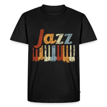 Vintage Piano Musical Instrument Jazz Music - T-shirt Premium bio Homme - noir - Devant - Nico (187cm)