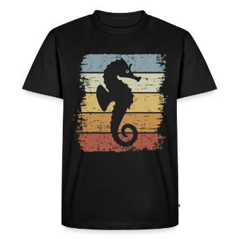 Hippocampes Natation précoce Natation Vintage - T-shirt Premium bio Homme - noir - Devant - Nico (187cm)