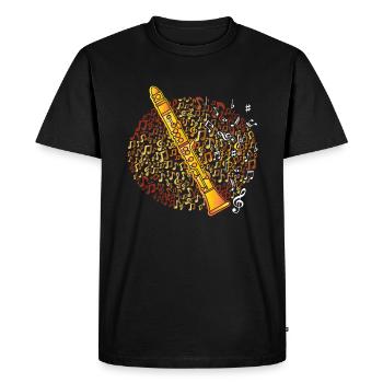 Clarinet Instrument Musical Note Music Circular - T-shirt Premium bio Homme - noir - Devant - Nico (187cm)