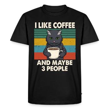 I like Coffee And Maybe 3 People I Hate People - T-shirt Premium bio Homme - noir - Devant - Nico (187cm)