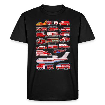 Camions de pompiers Pompiers Véhicules d’intervention - T-shirt Premium bio Homme - noir - Devant - Nico (187cm)