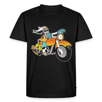 Motard Lapin fumeur Lapin fumeur - T-shirt Premium bio Homme - noir - Devant - Nico (187cm)