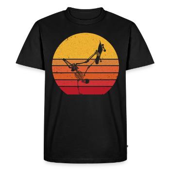 Dabbing Skeleton Skateboard - Dab Skater Rétro - T-shirt Premium bio Homme - noir - Devant - Nico (187cm)